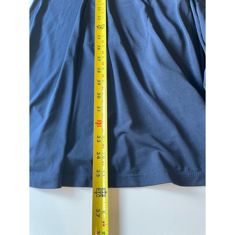 Susan Graver Liquid Knit Longline Cardigan Sz 2XP Pockets Open Front Navy Chic - Picture 10 of 10